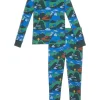 L.L.Bean Pajamas | Pajamas<Organic Cotton Fitted Pajamas (Little Kids) Deep Green Landscape