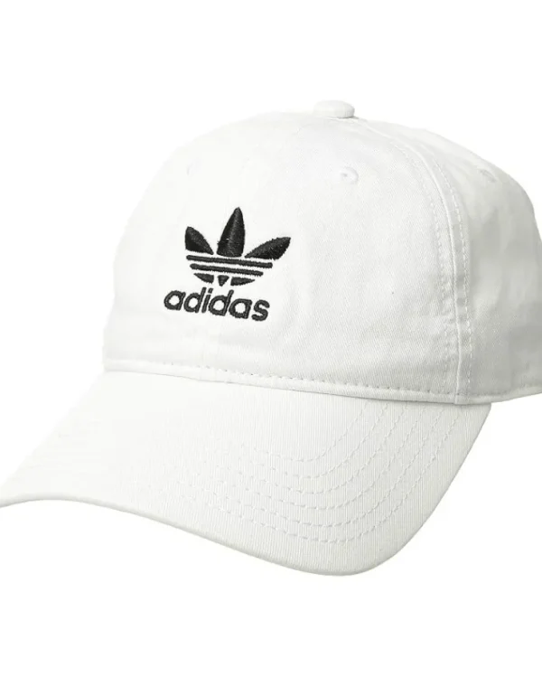 adidas Kids Hats<Originals Washed Relaxed Strapback (Little Kids/Big Kids) White/Black