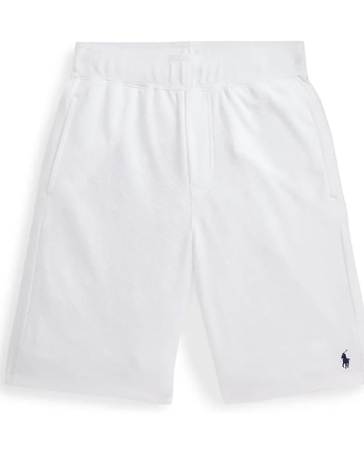 peached_cotton_mesh_short_0.webp Polo Ralph Lauren Kids Shorts<Peached Cotton Mesh Shorts (Big Kids) Pure White