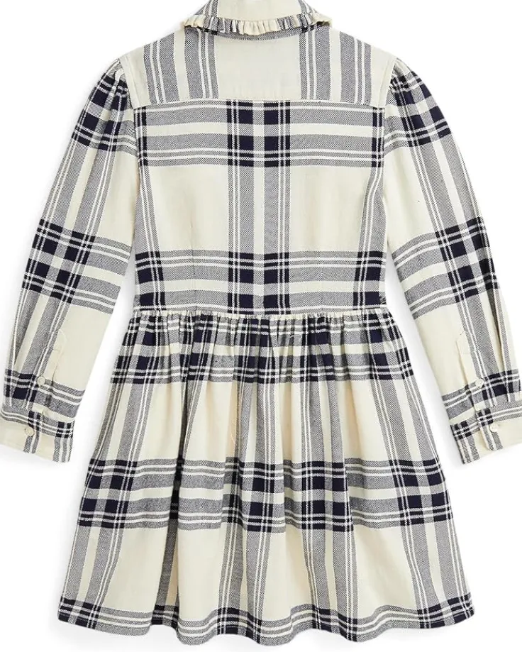 plaid_cotton_twill_shirtd_1.webp Polo Ralph Lauren Kids Dresses<Plaid Cotton Twill Shirtdress (Toddler/Little Kid) 148 Cream/Navy