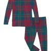 Kickee Pants Kids Pajamas | Pajamas<Print Long Sleeve Pajama Set (Toddler/Little Kids/Big Kids) Peacock Plaid