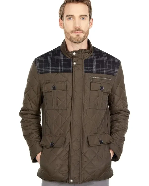 Cole Haan Coats & Outerwear<29" Essential Quilt Mixed Media Multi Pocket Jacket Black