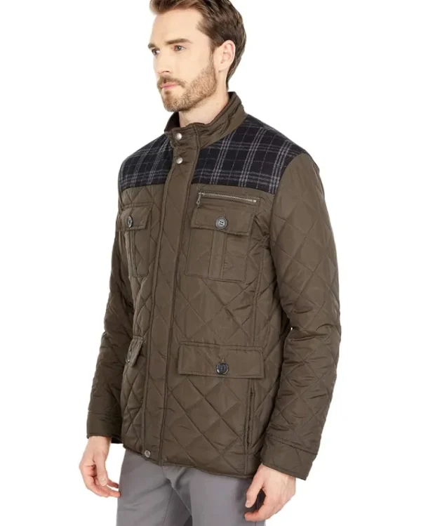 Cole Haan Coats & Outerwear<29" Essential Quilt Mixed Media Multi Pocket Jacket Black
