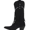 Roper Cowboy Boots<12" Stud and Fringe Boot Black/Crystal Stud