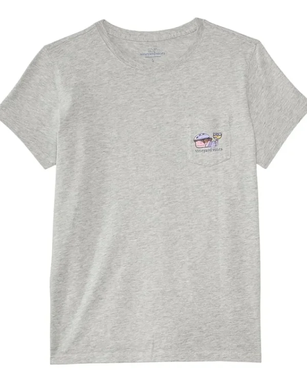 Vineyard Vines Kids Shirts & Tops<Rollerblading Whale Short Sleeve (Toddler/Little Kid/Big Kid) Grey Heather