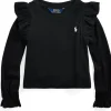 Polo Ralph Lauren Kids Shirts & Tops<Ruffled Cotton-Modal Long Sleeve Top (Toddler/Little Kid) Polo Black