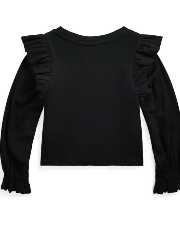 Polo Ralph Lauren Kids Shirts & Tops<Ruffled Cotton-Modal Long Sleeve Top (Toddler/Little Kid) Polo Black