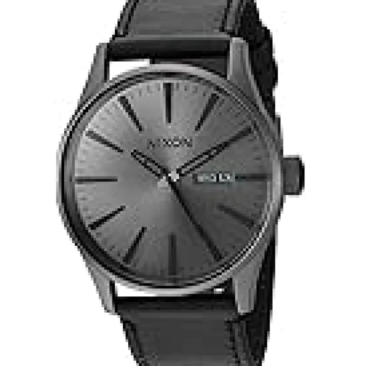 sentry_leather_0.webp Nixon Watches<Sentry Leather Gunmetal/Black
