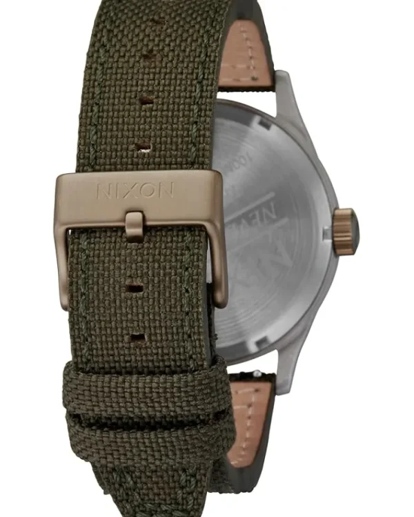 Nixon Watches<Sentry Nylon Silver/Light Brown/Asphalt