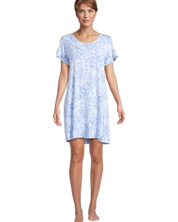 Tommy Bahama Sleepwear<Short Sleeve Short Knit Sleep Dress Blue Floral