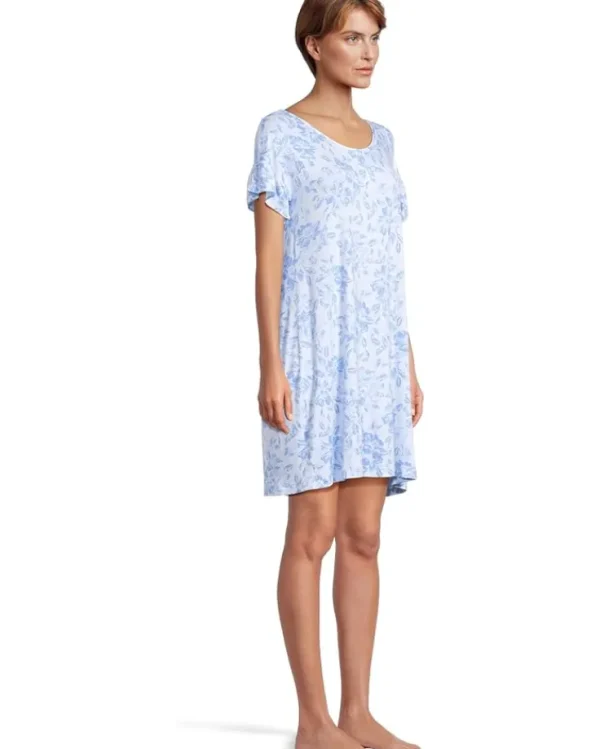 Tommy Bahama Sleepwear<Short Sleeve Short Knit Sleep Dress Blue Floral