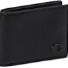 COACH Wallets<Slim Billfold in Cross Grain Leather Black