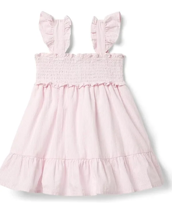 Janie and Jack Dresses<Smocked Seersucker Dress (Toddler/Little Kids/Big Kids) Pink