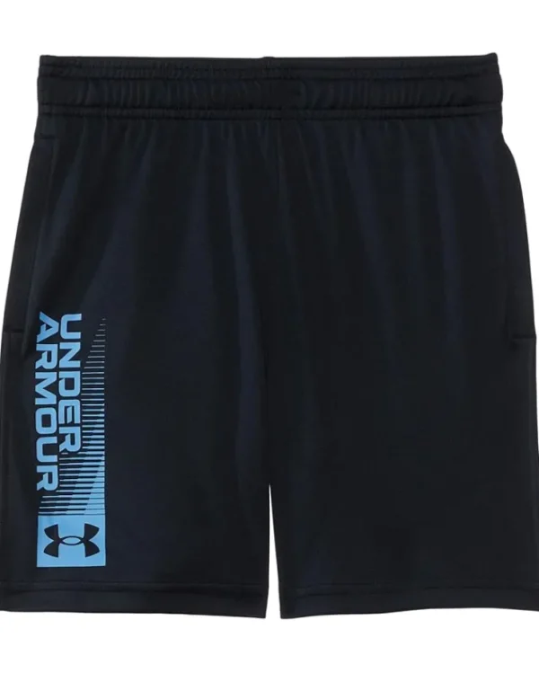 Under Armour Kids Shorts<Tech Wordmark Shorts (Big Kids) Black/High-Vis Yellow
