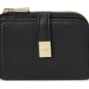 Kate Spade New York Wallets<Tribeca Pebbled Leather Small Compact Wallet Black