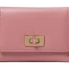Anne Klein AK Small Flap Wallet With Enamel Filled Turn Lock | Women Wallets