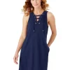 Tommy Bahama Swimwear & Cover Ups<Color-Block Lace-Up Spa Dress Mare Navy