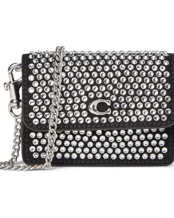 COACH Essential Half Flap Card Case with Crystal | Women Wallets