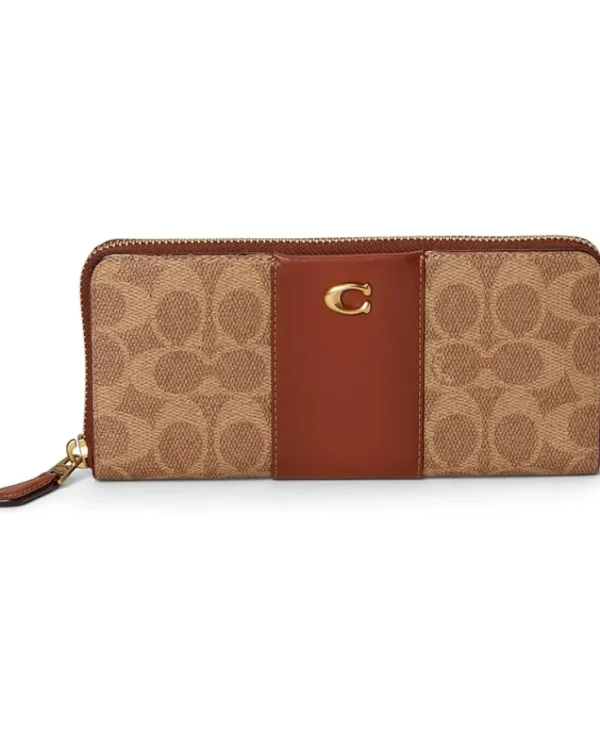 COACH Essential Slim Accordion Zip Wallet in Signature Canvas | Women Wallets
