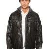 Levi's® Faux Leather Trucker with Jersey Hood and Fleece Lining | Coats & Outerwear