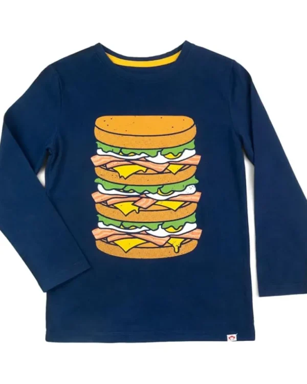 Appaman Kids Graphic Long Sleeve Tee - Bacon, Eggs & Cheese (Toddler/Little Kid/Big Kid) | Kids/BOY Shirts & Tops