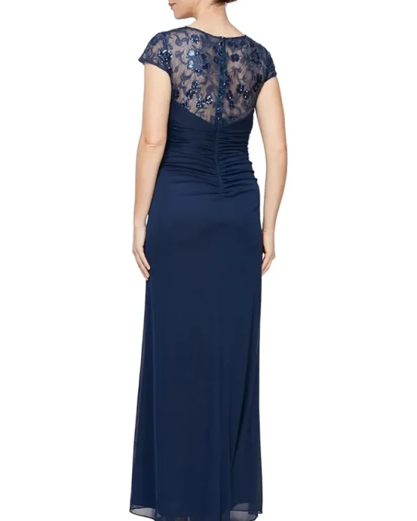 Alex Evenings Long Mesh Dress | Women Plus Size