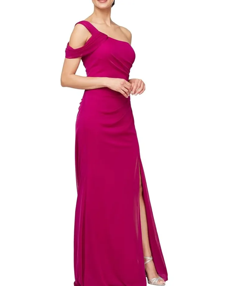 long_mesh_with_one_cold_s_0.webp Alex Evenings Long Mesh with One Cold Shoulder Sleeve | Women Plus Size