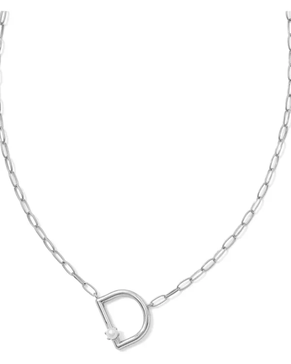Kendra Scott Pearl Letter D Short Pendant Necklace | Women Jewelry