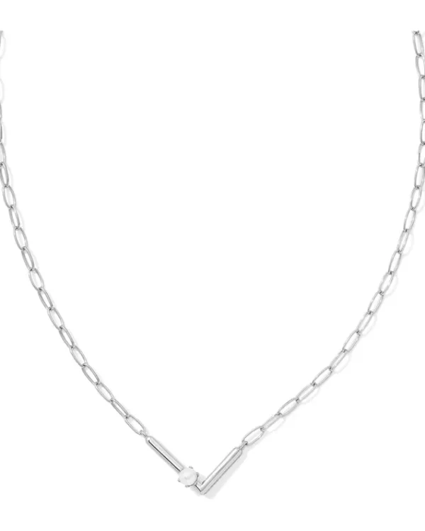 Kendra Scott Pearl Letter L Short Pendant Necklace | Women Jewelry