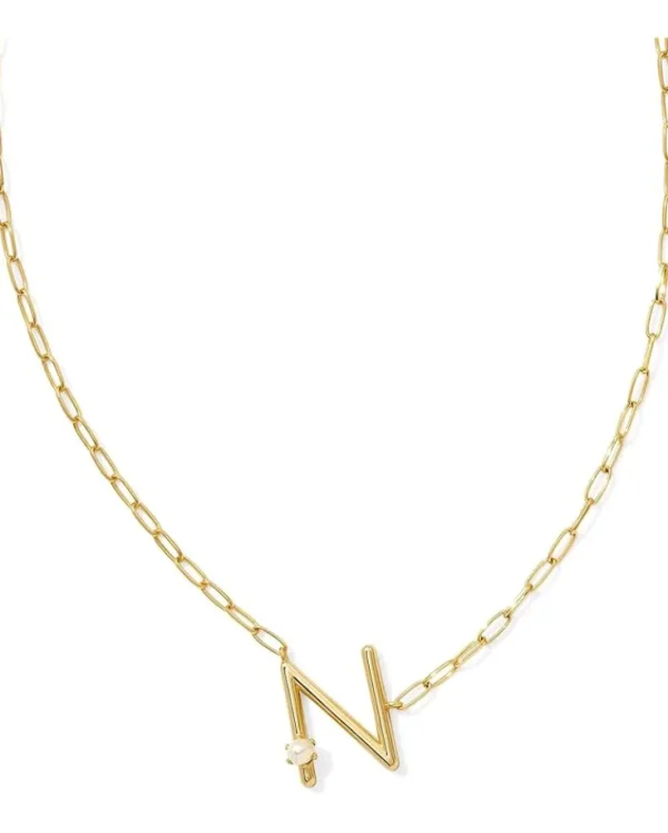 Kendra Scott Pearl Letter N Short Pendant Necklace | Women Jewelry