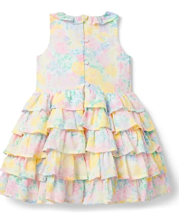 Janie and Jack Tiered Floral Dress (Toddler/Little Kids/Big Kids) | Kids Dresses